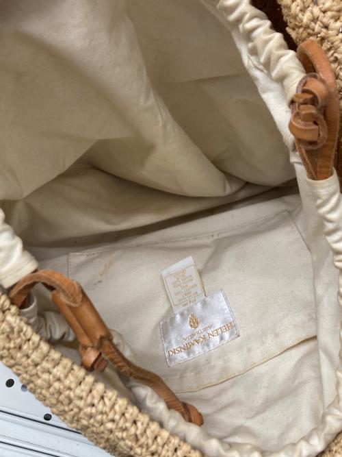 HELEN KAMINSKI（ヘレンカミンスキー）HELEN KAMINSKI  (ヘレンカミンスキー) ラフィアショルダーバッグ ベージュの古着・服飾アイテム