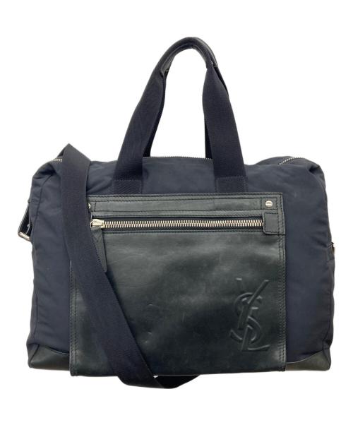 Yves Saint Laurent（イヴサンローラン）Yves Saint Laurent (イヴサンローラン) YSLロゴ レザーコンビ2WAYバッグ ブラックの古着・服飾アイテム
