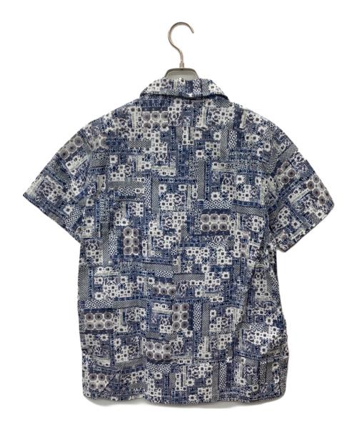 PAUL SMITH（ポールスミス）Paul Smith (ポールスミス) 総柄オープンカラーシャツ ブルー×ホワイト サイズ:Mの古着・服飾アイテム