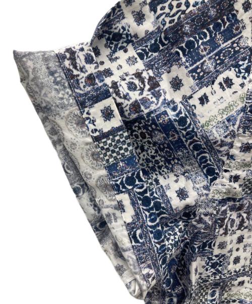 PAUL SMITH（ポールスミス）Paul Smith (ポールスミス) 総柄オープンカラーシャツ ブルー×ホワイト サイズ:Mの古着・服飾アイテム