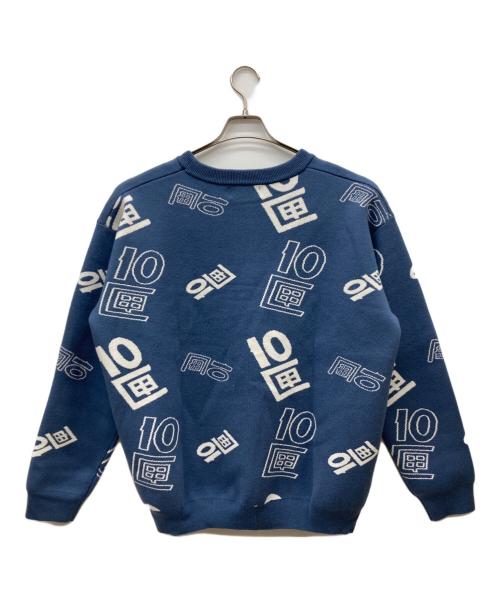 TENBOX（テンボックス）TENBOX (テンボックス) OG LOGO JACQUARD SWEATER ブルー サイズ:L 未使用品の古着・服飾アイテム