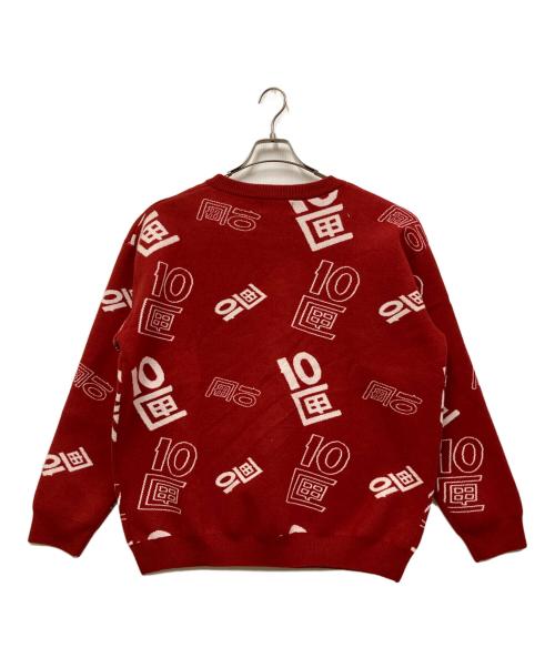 TENBOX（テンボックス）TENBOX (テンボックス) OG LOGO JACQUARD SWEATER レッド サイズ:M 未使用品の古着・服飾アイテム