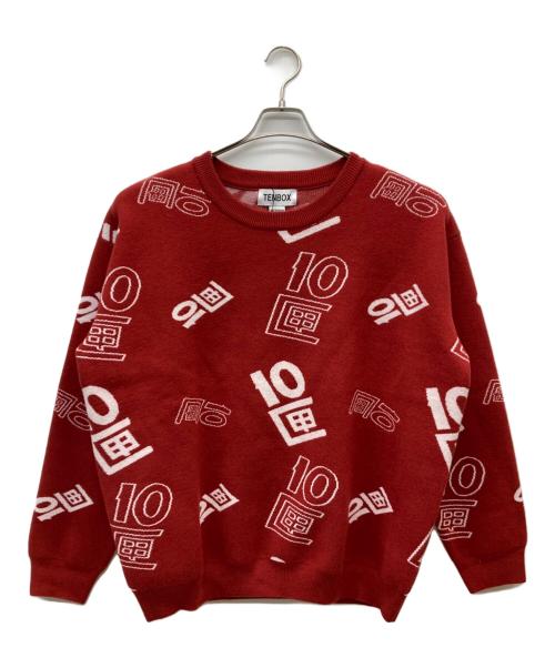 TENBOX（テンボックス）TENBOX (テンボックス) OG LOGO JACQUARD SWEATER レッド サイズ:M 未使用品の古着・服飾アイテム