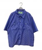 UNIVERSAL OVERALL×B:MING LIFE STORE by BEAMSユニバーサルオーバーオール×ビーミングライフストア バイ ビームス）の古着「WORKER'S SHORTSLEEVE」｜ブルー×ホワイト