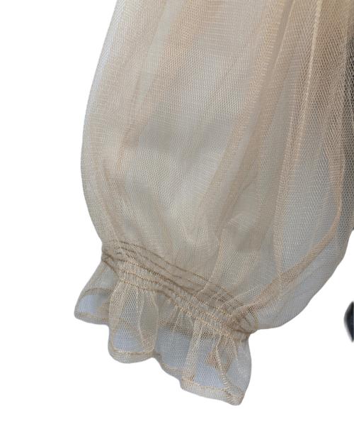 Ameri（アメリ）Ameri (アメリ) TULLE SLEEVE TIGHT DRESS AMERI アメリ ブラック×ベージュ サイズ:Sの古着・服飾アイテム