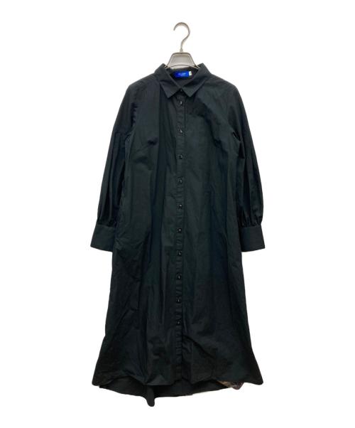 BLUE LABEL CRESTBRIDGE（ブルーレーベルクレストブリッジ）BLUE LABEL CRESTBRIDGE (ブルーレーベルクレストブリッジ) ハイカウントコットンタイプライターシャツワンピース ブラック サイズ:38の古着・服飾アイテム