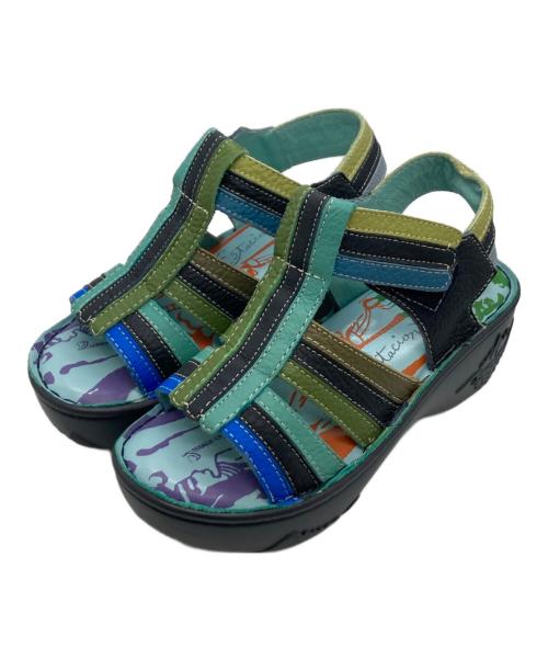 estacion（エスタシオ）ESTACION (エスタシオ) コンフォートサンダル ブルー×グリーン サイズ:Sの古着・服飾アイテム