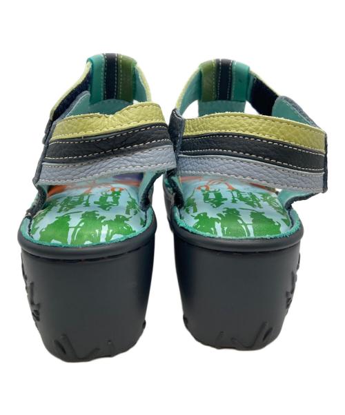 estacion（エスタシオ）ESTACION (エスタシオ) コンフォートサンダル ブルー×グリーン サイズ:Sの古着・服飾アイテム