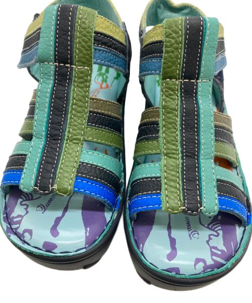 estacion（エスタシオ）ESTACION (エスタシオ) コンフォートサンダル ブルー×グリーン サイズ:Sの古着・服飾アイテム