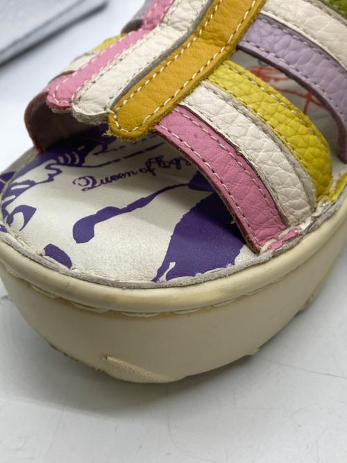 estacion（エスタシオ）ESTACION (エスタシオ) コンフォートサンダル アイボリー×マルチカラー サイズ:Sの古着・服飾アイテム