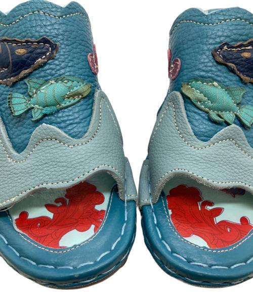 estacion（エスタシオ）estacion (エスタシオ) 魚モチーフ コンフォートサンダル ブルー サイズ:Sの古着・服飾アイテム