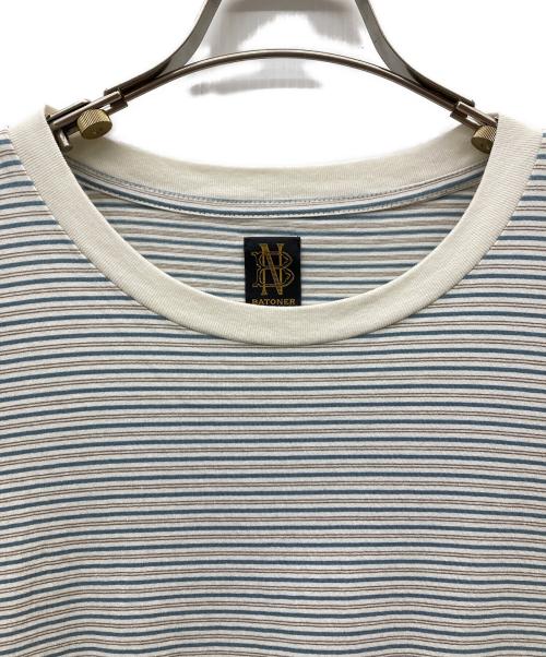 BATONER（バトナ―）BATONER (バトナ―) ボーダーTシャツ アイボリー×ブルー サイズ:Mの古着・服飾アイテム