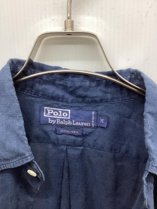 POLO RALPH LAUREN（ポロ・ラルフローレン）POLO RALPH LAUREN (ポロ・ラルフローレン) 90s リネンシャツ ネイビー サイズ:Mの古着・服飾アイテム
