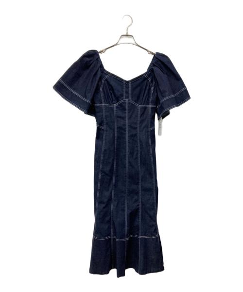 HER LIP TO（ハーリップトゥ）Her lip to (ハーリップトゥ) Volume Sleeve Day Dress インディゴ サイズ:Ｍ 未使用品の古着・服飾アイテム