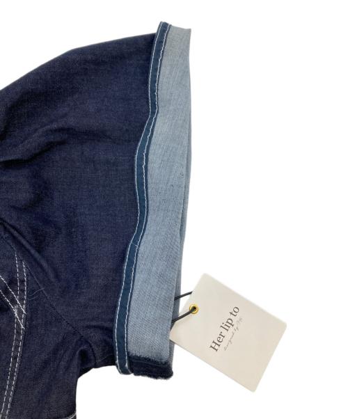 HER LIP TO（ハーリップトゥ）Her lip to (ハーリップトゥ) Volume Sleeve Day Dress インディゴ サイズ:Ｍ 未使用品の古着・服飾アイテム