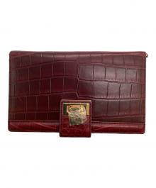 Pelley Lusso（ペレリールッソ）の古着「クロコダイル ショルダーウォレット」｜レッド