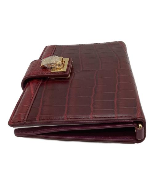 Pelley Lusso（ペレリールッソ）pelley lusso (ペレリールッソ) クロコダイル ショルダーウォレット レッドの古着・服飾アイテム