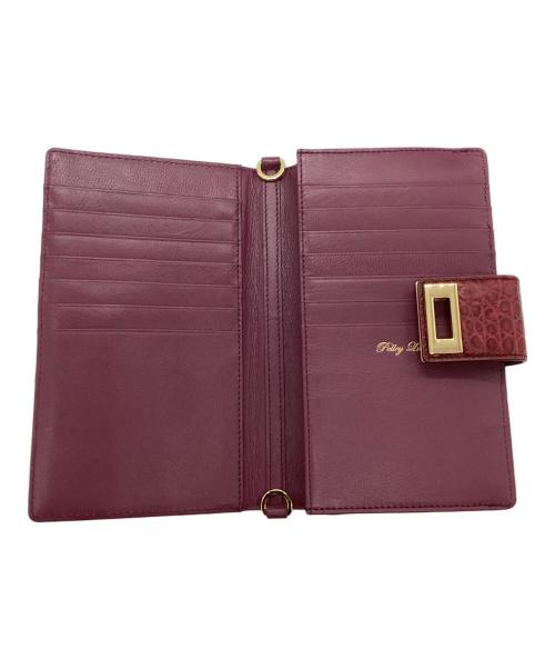 Pelley Lusso（ペレリールッソ）pelley lusso (ペレリールッソ) クロコダイル ショルダーウォレット レッドの古着・服飾アイテム
