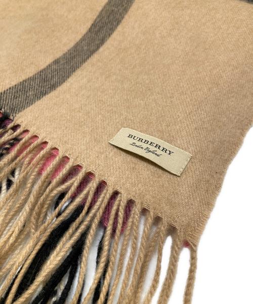 BURBERRY（バーバリー）BURBERRY (バーバリー) リバーシブルカシミヤチェックマフラー ベージュ×ピンク サイズ:200cm×60cmの古着・服飾アイテム