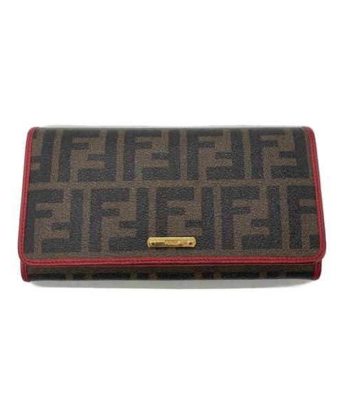 FENDI（フェンディ）FENDI (フェンディ) ズッカ柄コンチネンタルウォレット ブラウンの古着・服飾アイテム