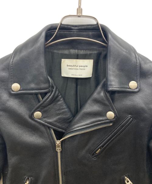 beautiful people（ビューティフルピープル）beautiful people (ビューティフルピープル) vintage leather riders jacket ブラック サイズ:130の古着・服飾アイテム