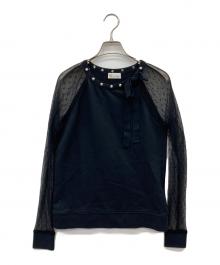 RED VALENTINO（レッドヴァレンティノ）の古着「アームレースカットソー」｜ブラック