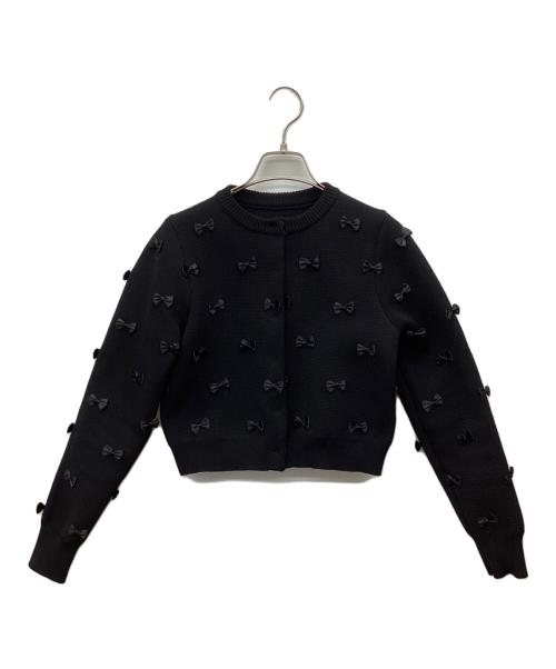 Ameri（アメリ）AMERI (アメリ) MANY RIBBON SHORT KNIT ブラック サイズ:Sの古着・服飾アイテム