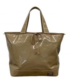 PORTER（ポーター）の古着「エナメルトートバッグ」｜ブラウン