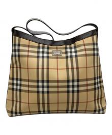 BURBERRY LONDON（バーバリーロンドン）の古着「ノバチェックセミショルダーバッグ」｜ベージュ