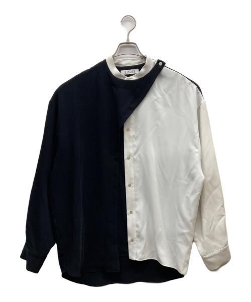LiNoH（リノー）LiNoH (リノー) DRAPE LAYERED SHIRT ホワイト×ブラック サイズ:2の古着・服飾アイテム