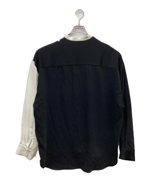 LiNoH（リノー）LiNoH (リノー) DRAPE LAYERED SHIRT ホワイト×ブラック サイズ:2の古着・服飾アイテム