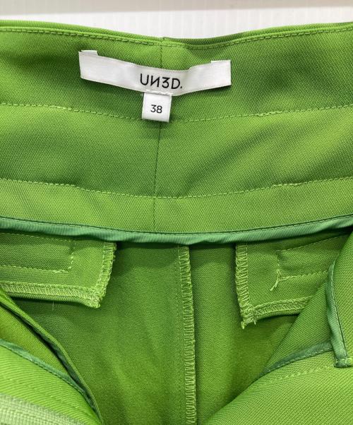 UN3D.（アンスリード）UN3D. (アンスリード) ベルテッドワイドパンツ グリーン サイズ:38の古着・服飾アイテム
