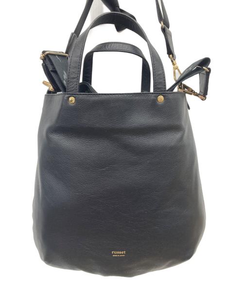 russet（ラシット）russet (ラシット) ソフトレザー2WAYトートバッグ ブラックの古着・服飾アイテム