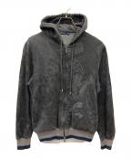 ETROエトロ）の古着「ペイズリー柄ジップパーカー」｜ブラック×グレー