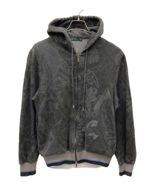 ETRO（エトロ）ETRO (エトロ) ペイズリー柄ジップパーカー ブラック×グレー サイズ:Sの古着・服飾アイテム