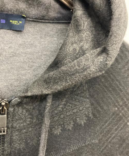 ETRO（エトロ）ETRO (エトロ) ペイズリー柄ジップパーカー ブラック×グレー サイズ:Sの古着・服飾アイテム