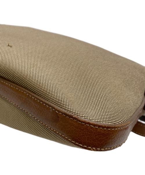 PRADA（プラダ）PRADA (プラダ) ジャガードロゴ キャンバスショルダーバッグ ブラウンの古着・服飾アイテム