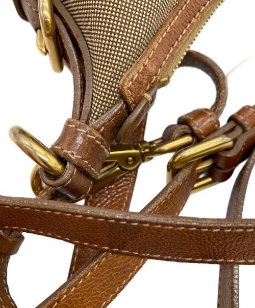 PRADA（プラダ）PRADA (プラダ) ジャガードロゴ キャンバスショルダーバッグ ブラウンの古着・服飾アイテム