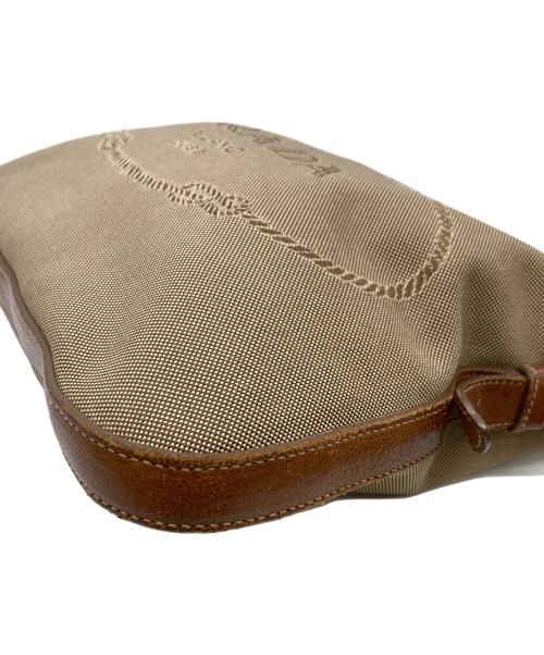 PRADA（プラダ）PRADA (プラダ) ジャガードロゴ キャンバスショルダーバッグ ブラウンの古着・服飾アイテム