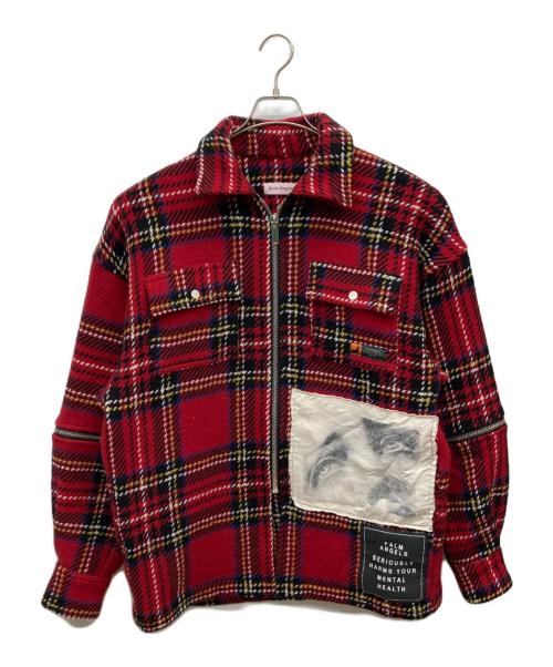 Palm Angels（パーム エンジェルス）Palm Angels (パーム エンジェルス) バックロゴプリント ジップアップジャケット レッド サイズ:46の古着・服飾アイテム