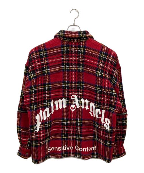 Palm Angels（パーム エンジェルス）Palm Angels (パーム エンジェルス) バックロゴプリント ジップアップジャケット レッド サイズ:46の古着・服飾アイテム