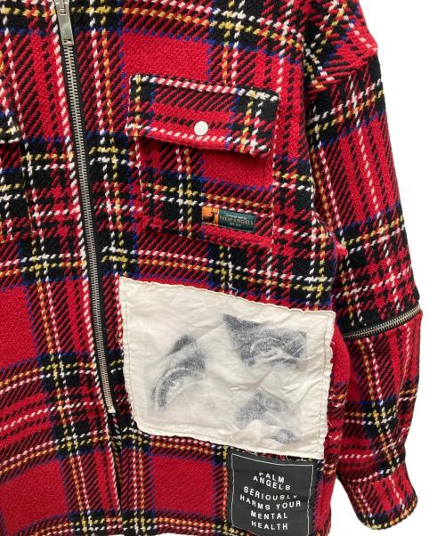 Palm Angels（パーム エンジェルス）Palm Angels (パーム エンジェルス) バックロゴプリント ジップアップジャケット レッド サイズ:46の古着・服飾アイテム