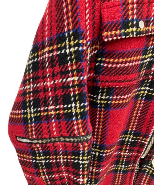 Palm Angels（パーム エンジェルス）Palm Angels (パーム エンジェルス) バックロゴプリント ジップアップジャケット レッド サイズ:46の古着・服飾アイテム