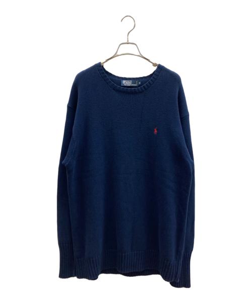POLO RALPH LAUREN（ポロ・ラルフローレン）POLO RALPH LAUREN (ポロ・ラルフローレン) コットンニット ネイビー サイズ:XLの古着・服飾アイテム