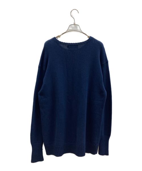 POLO RALPH LAUREN（ポロ・ラルフローレン）POLO RALPH LAUREN (ポロ・ラルフローレン) コットンニット ネイビー サイズ:XLの古着・服飾アイテム