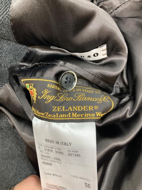 CARUSO（カルーゾ）CARUSO (カルーゾ) ヘリンボーンウールチェスターコート/LORO PIANA/ロロピアーナ チャコールグレー サイズ:56Rの古着・服飾アイテム