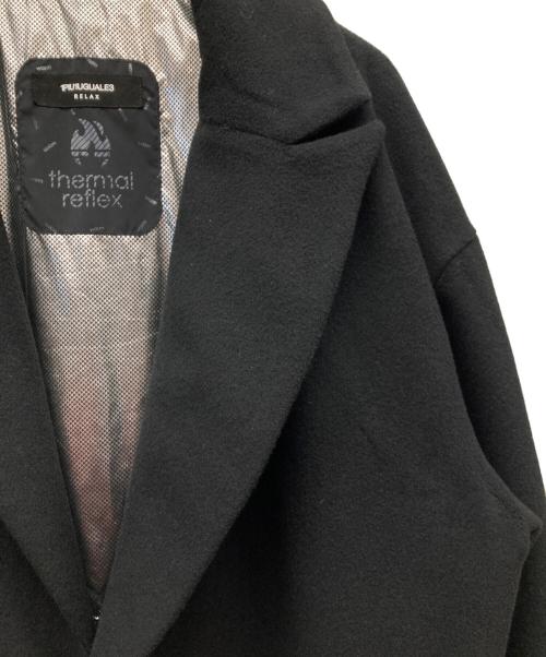 1PIU1UGUALE3 RELAX（ウノピゥウノウグァーレトレ リラックス）1piu1uguale3 relax (ウノピゥウノウグァーレトレ リラックス) チェスターコート ウールコート ブラック サイズ:XXLの古着・服飾アイテム