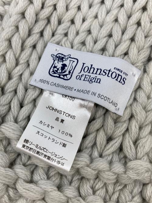 JOHNSTONS OF ELGIN（ジョンストンズ オブ エルガン）JOHNSTONS OF ELGIN (ジョンストンズ オブ エルガン) カシミヤケーブルニットマフラー グレー サイズ:-の古着・服飾アイテム