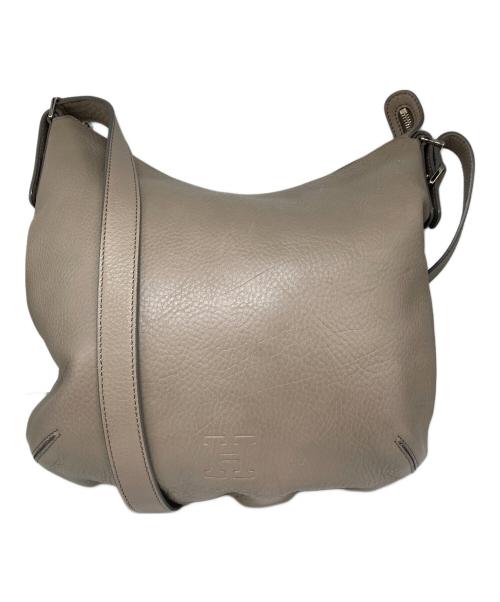 HIROFU（ヒロフ）HIROFU (ヒロフ) シボ革ショルダーバッグ グレージュの古着・服飾アイテム