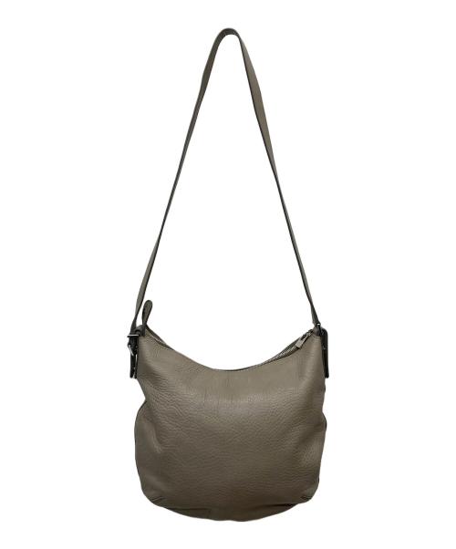 HIROFU（ヒロフ）HIROFU (ヒロフ) シボ革ショルダーバッグ グレージュの古着・服飾アイテム